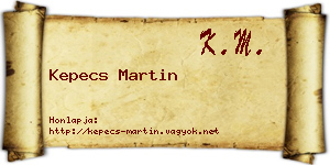 Kepecs Martin névjegykártya